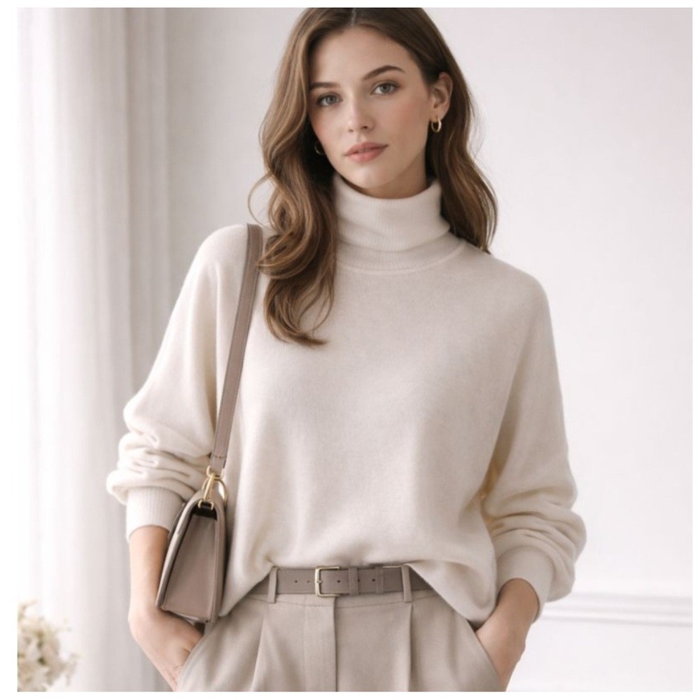 Cherish Oatmeal Long-Sleeve Sweater Top Women's L New‎